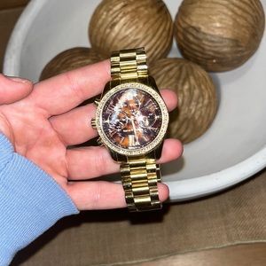 Micheal Kors Lexington Pavé Gold Tone Watch